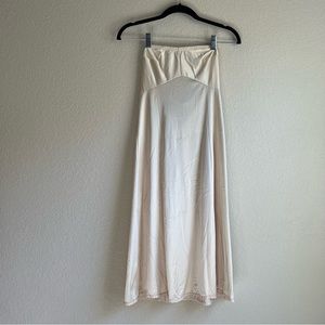 Vintage Vanity Fair Strapless Slip Dress in Cream, size 32